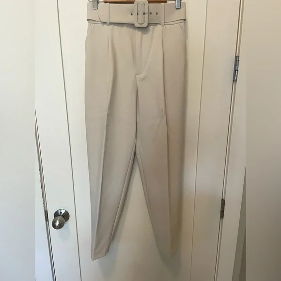 ZARA NWT high-waisted pants with fabric-covered belt SZ M NEW ! - Picture 3 of 6